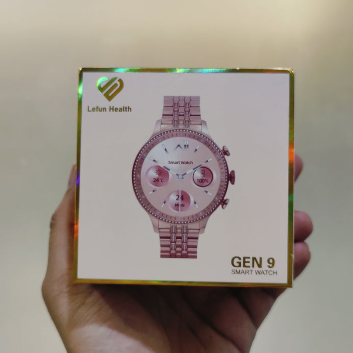 Fossil Gen 9 Smart Watch + Fency rose gold color and diamond belt with baby pink silicon belt